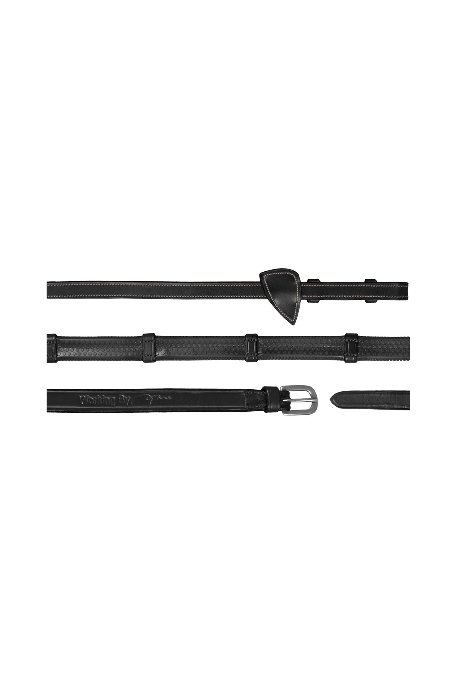 Dy'on Working 1/2 Rubber Reins With 7 Leather Loops Bridles & Reins