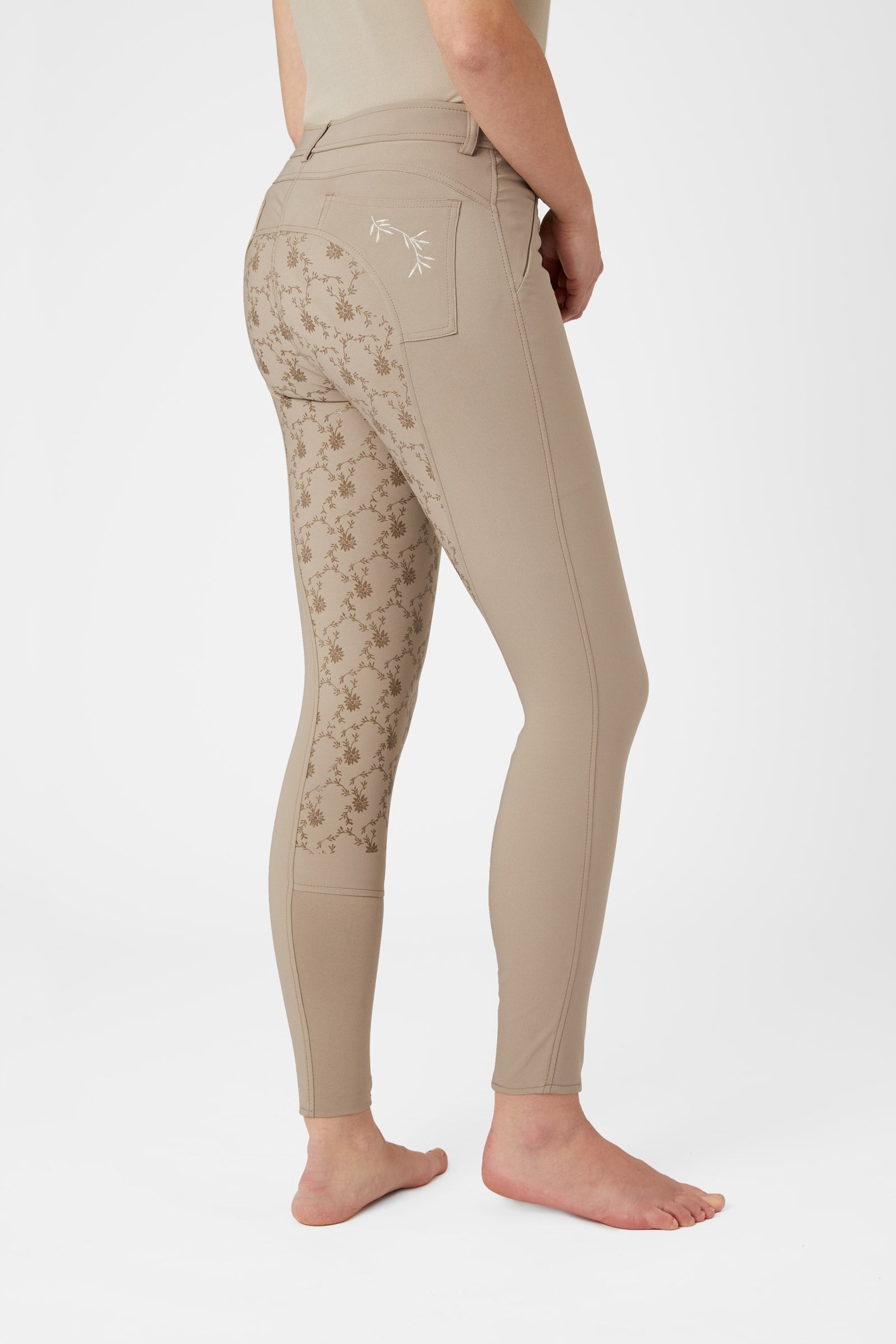 Horze Kaitlin Women's Full Seat Breeches with Flower Detail Womens Breeches