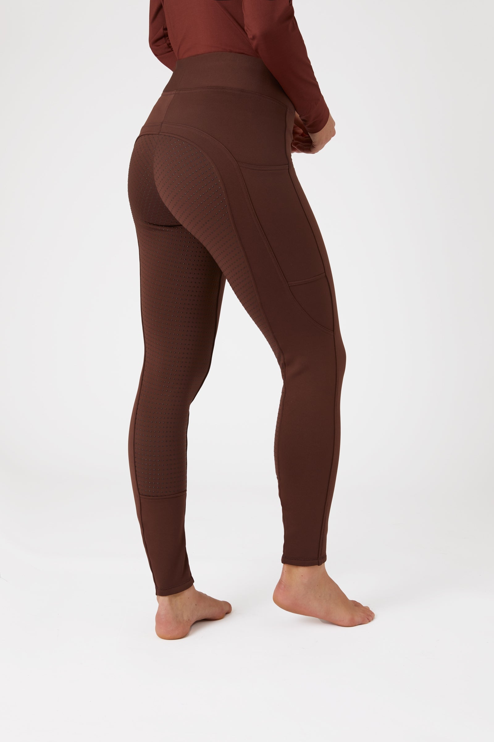 Horze Active Women's Full Grip Winter Riding Tights with Phone Pocket Womens Breeches