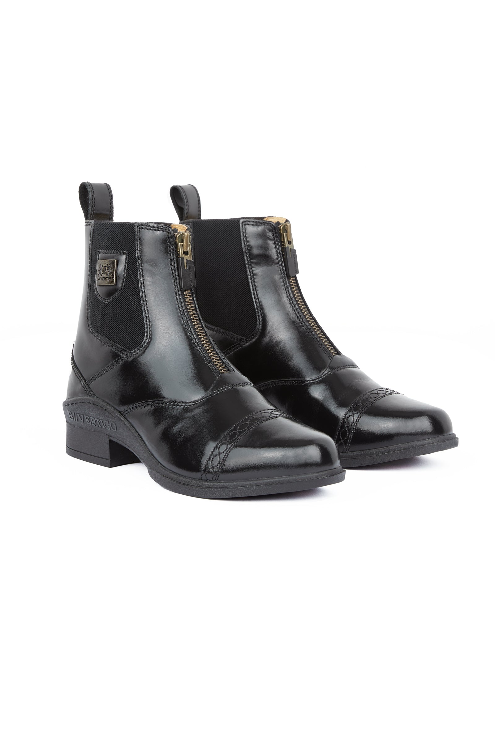 Women's Saturn Front-Zip Leather Jodhpur Boots Black – horze