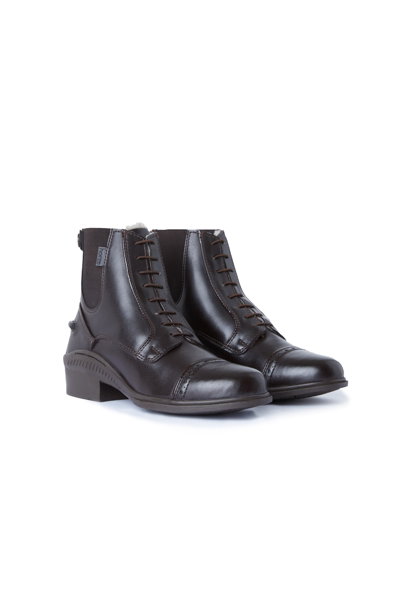 Horze Kilkenny Lux Women's Winter Jodhpur Boots with Brogue Detail Riding Boots & Riding Shoes