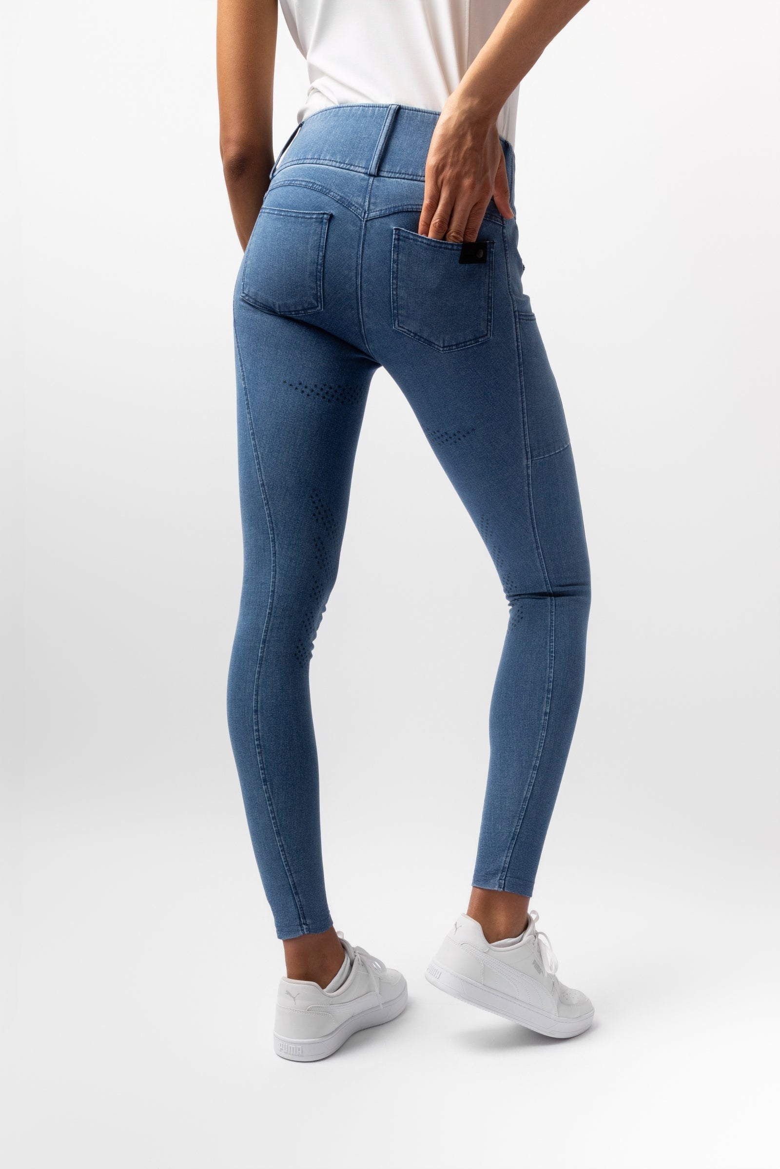 Horze Carolyn Women´s Denim Full Grip Breeches Women’s Riding Clothing