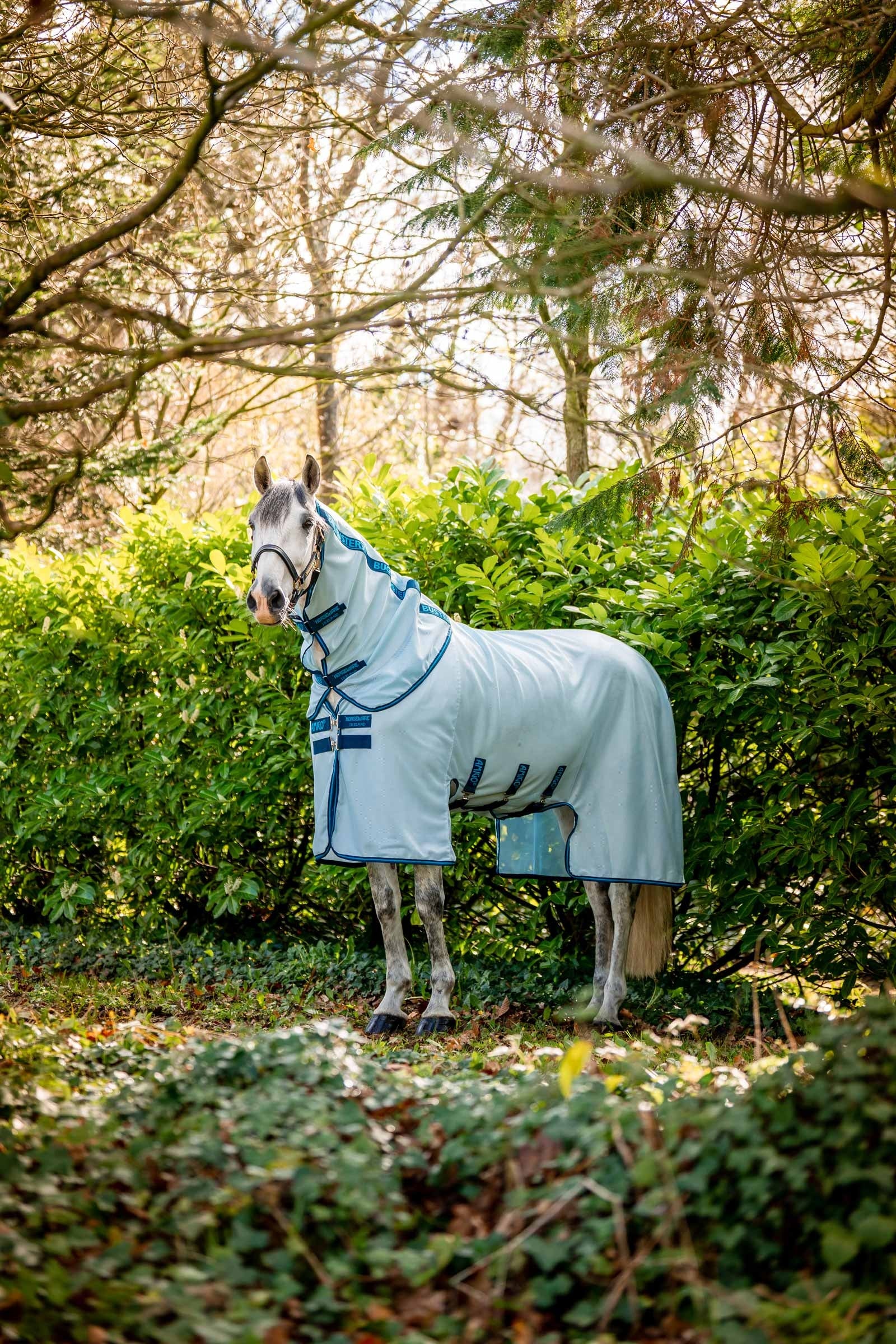 Horseware Amigo Bug Buster Fly Rug With Detachable Neck - Azure