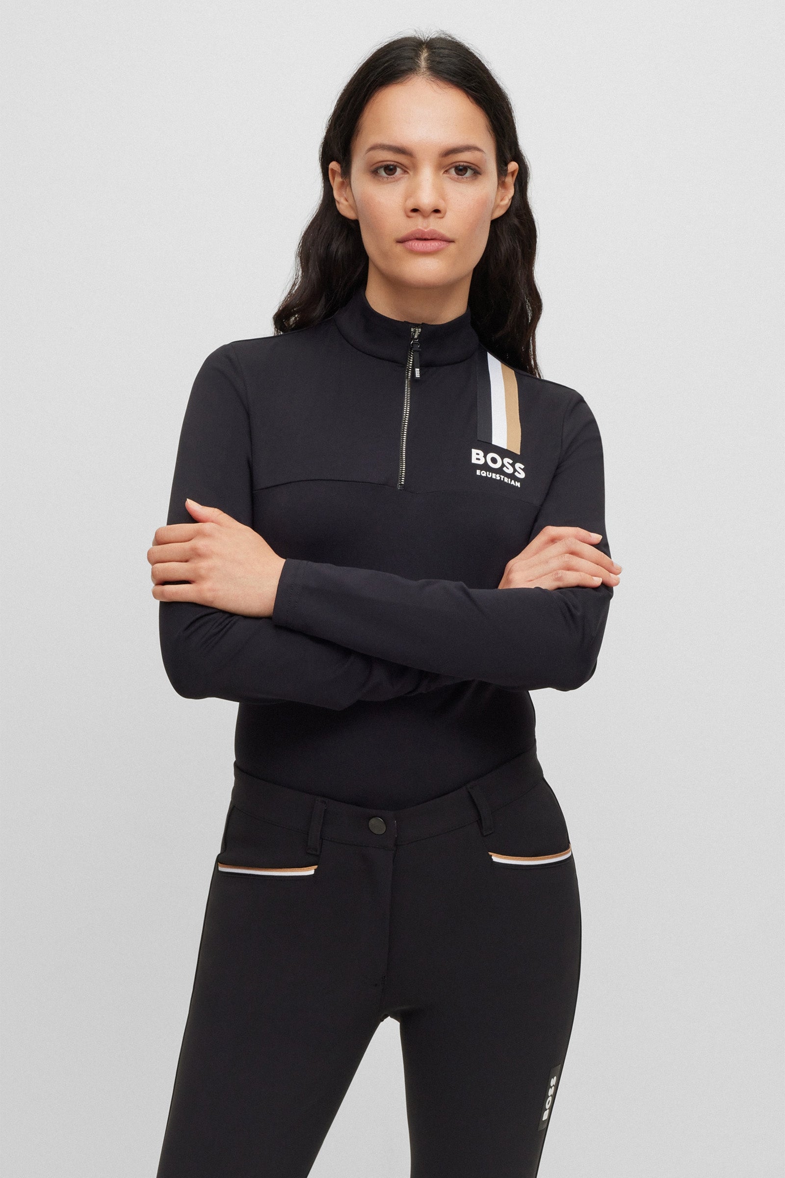 Boss Lia Signature Stripe Women's Training Shirt Women’s Riding Clothing