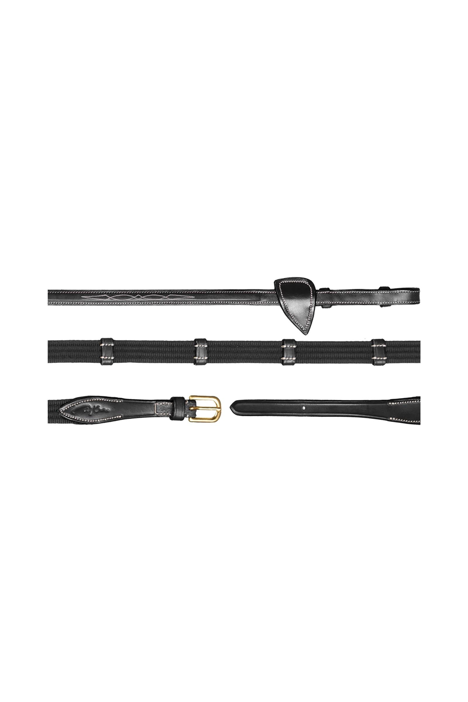 Dy'on D Collection 5/8 Web Reins With 9 Leather Loops Bridles & Reins