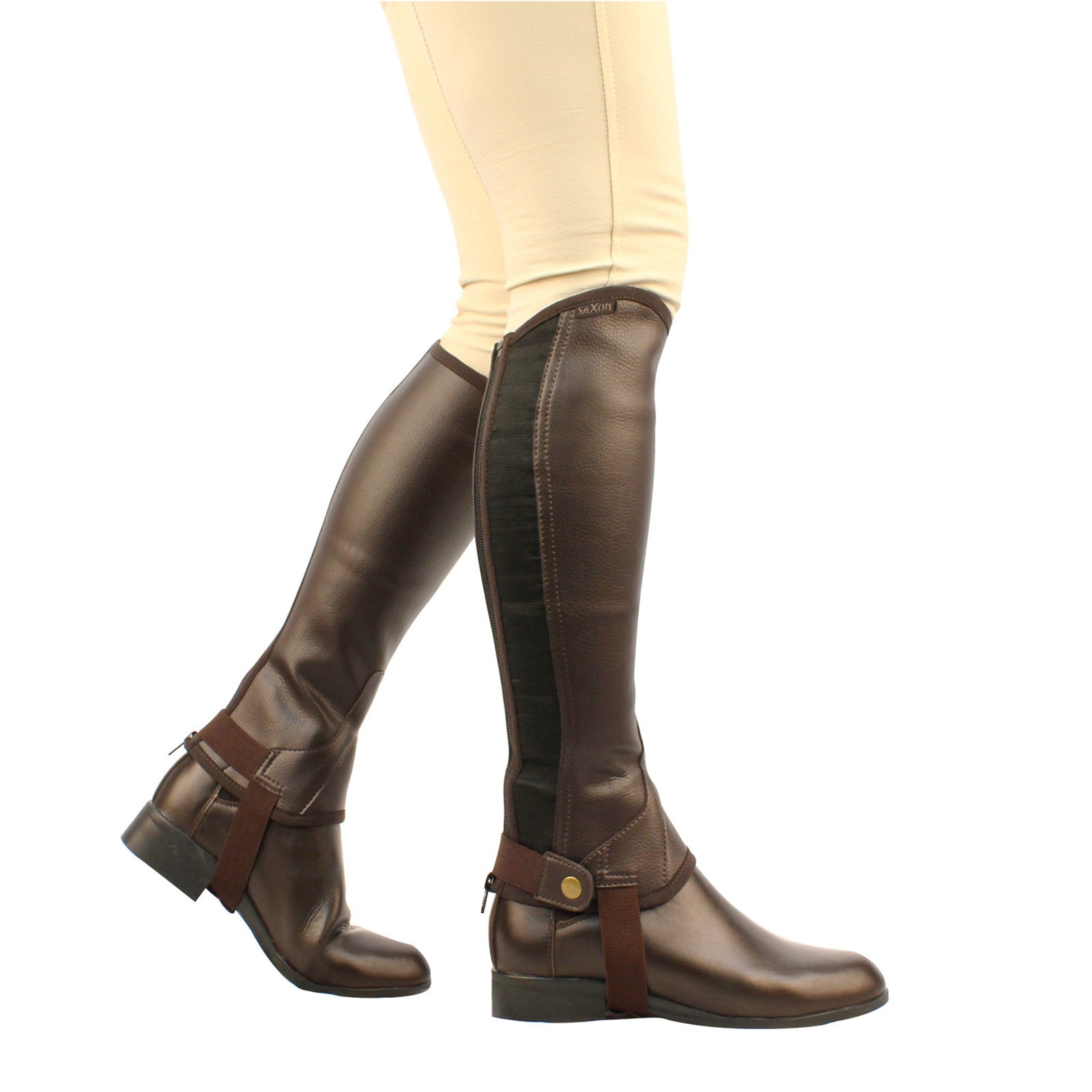 Saxon Equileather Half Chaps, Adult Riding Boots & Riding Shoes