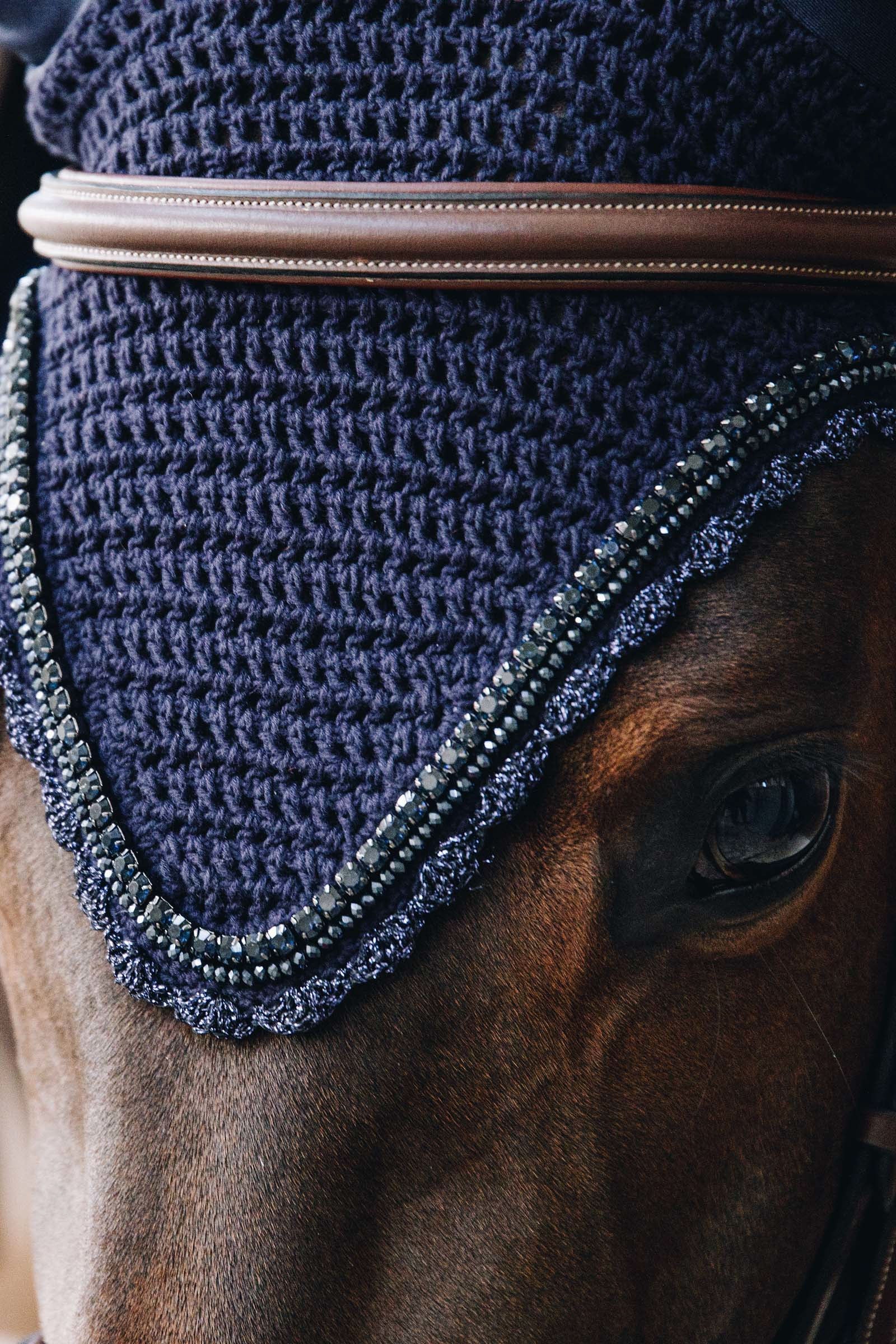 Kentucky Horsewear Fly Veil Long Stone & Pearl Soundless Saddle Pads
