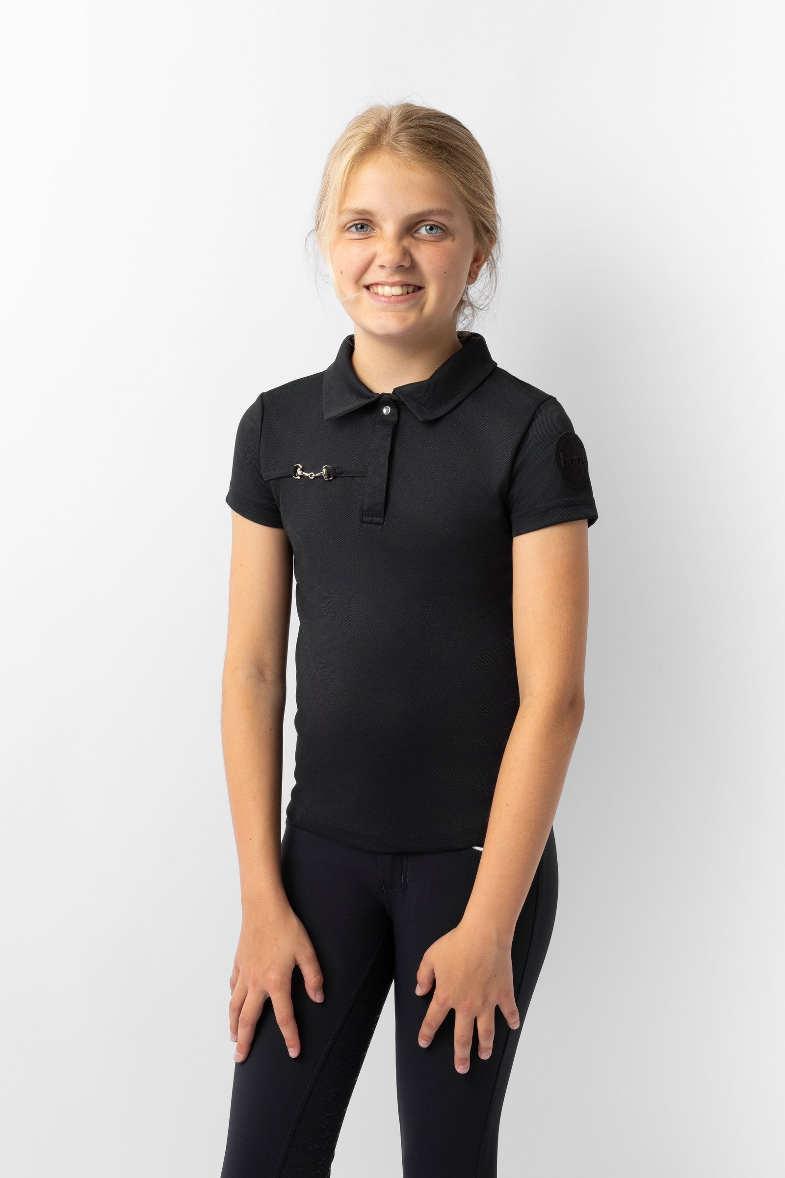 Horze Young Rider Denise Functional Short Sleeve Polo Shirt Kids Apparel