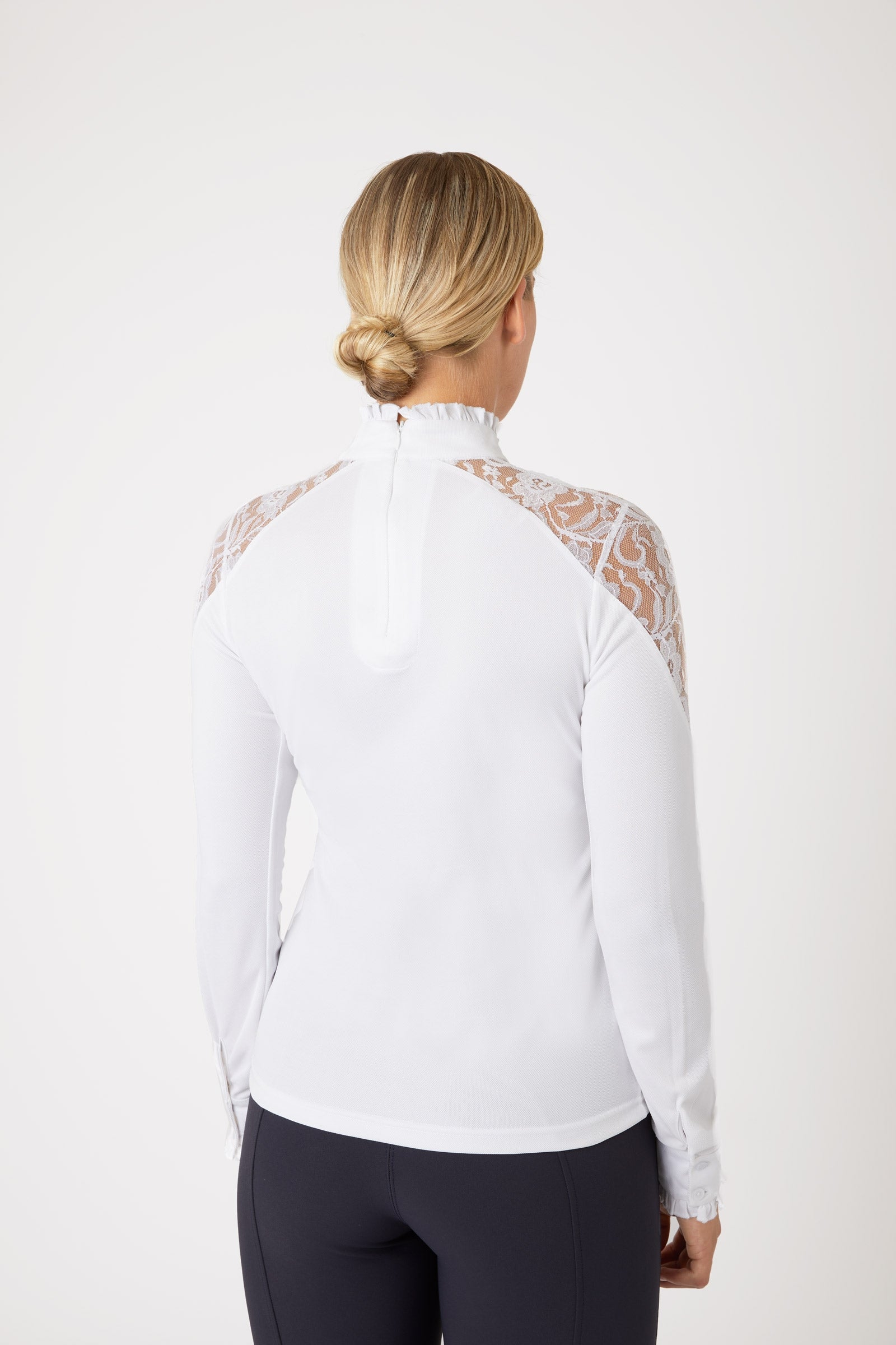 Horze Sylvie Women's Long Sleeve Lace Show Shirt Women’s Riding Clothing