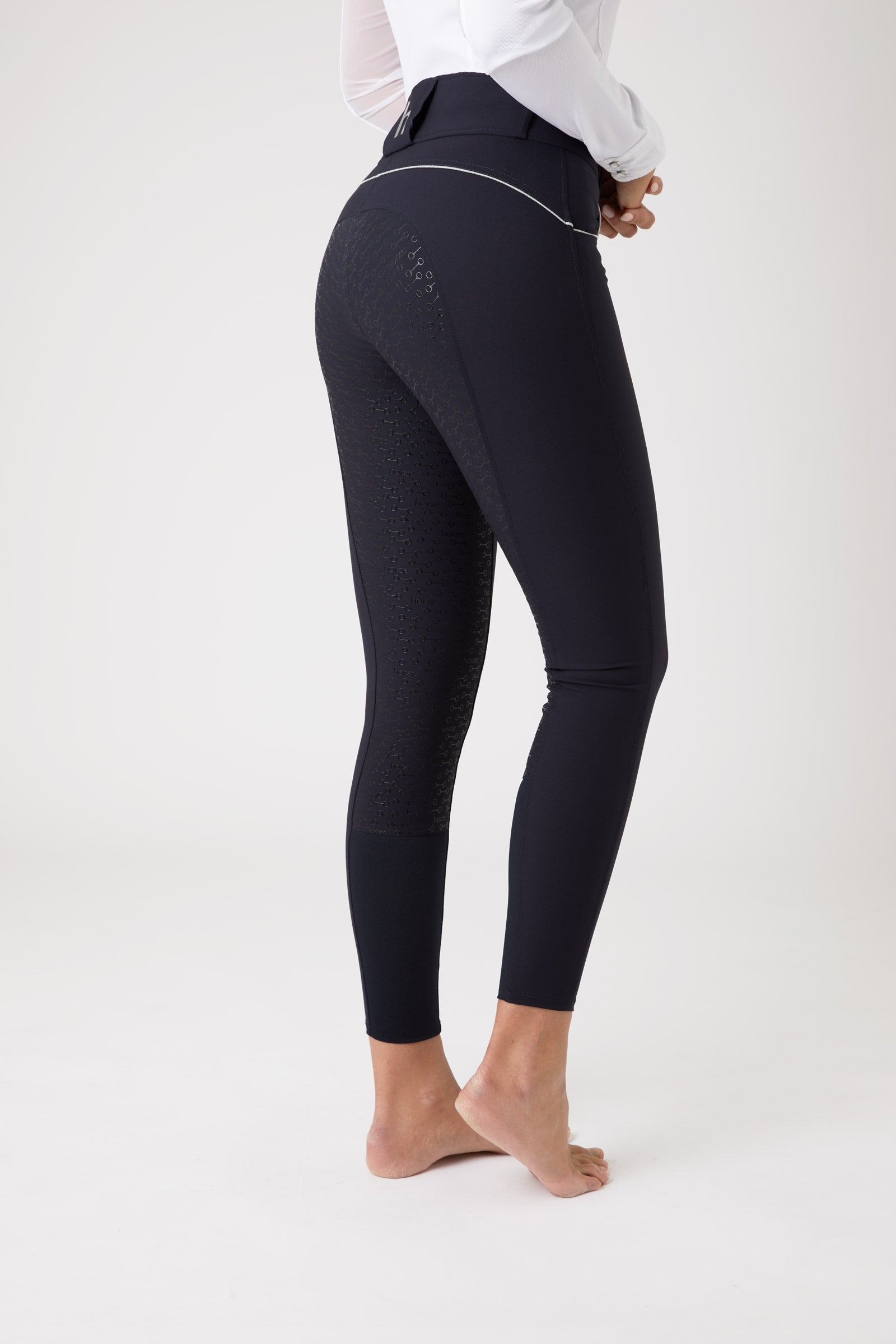 Horze Aubrey Women's High Waist Breeches with Silicone Full Seat Womens Breeches