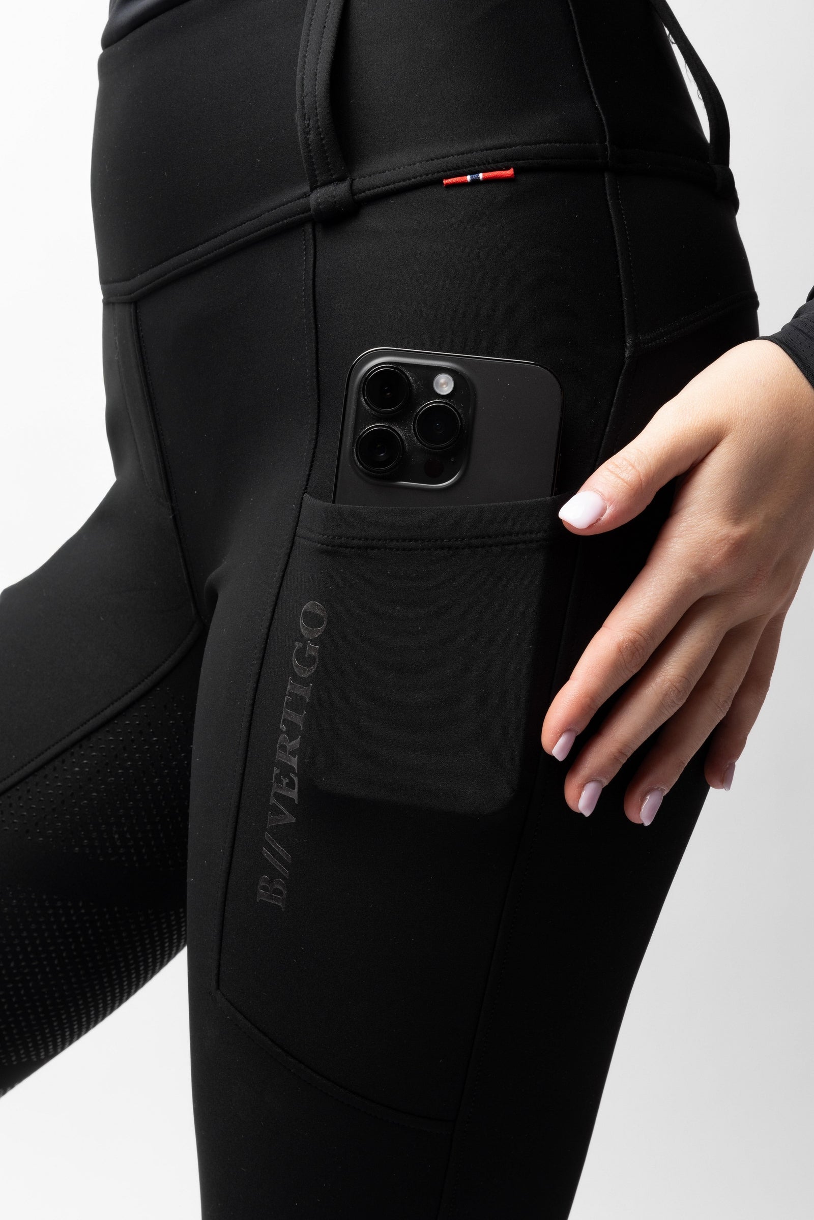 B Vertigo Chiara Women's Compression Hybrid Breeches With Full Grip Womens Breeches