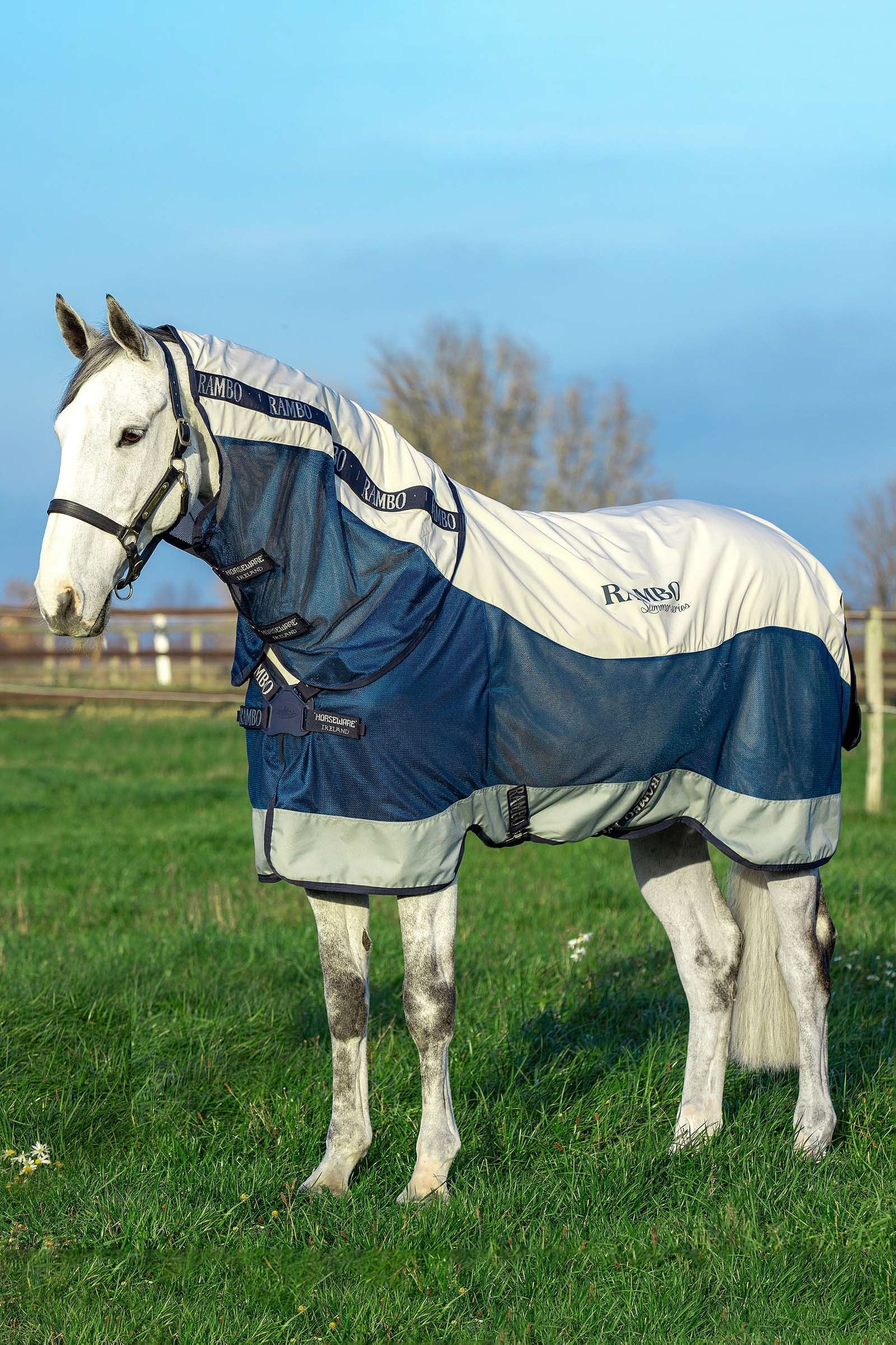 Horseware Rambo Summer Series Turnout Rug With Liner and Detachable Neck, 100g Horse Rugs