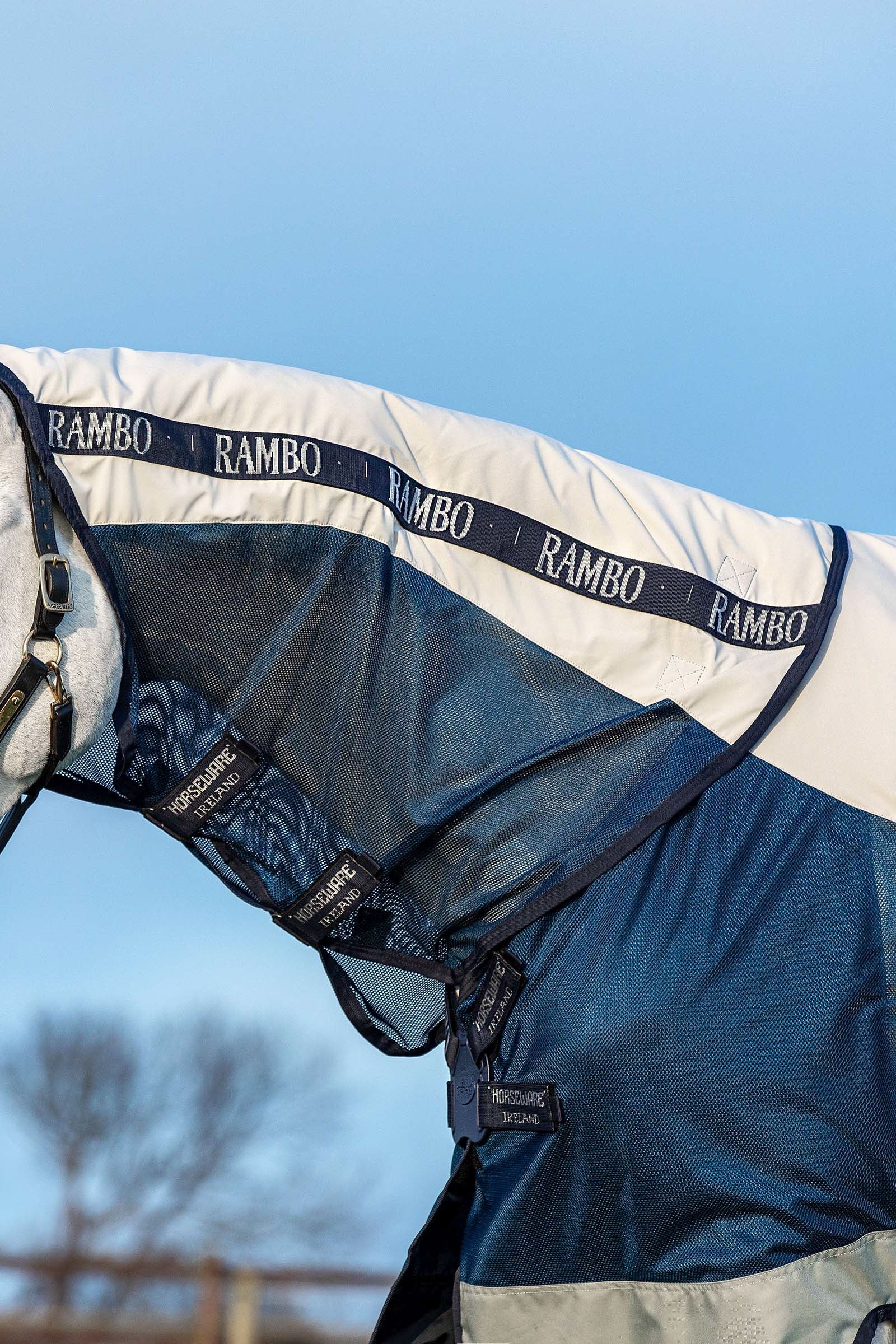 Horseware Rambo Summer Series Turnout Rug 100g - Navy/Grey – horze