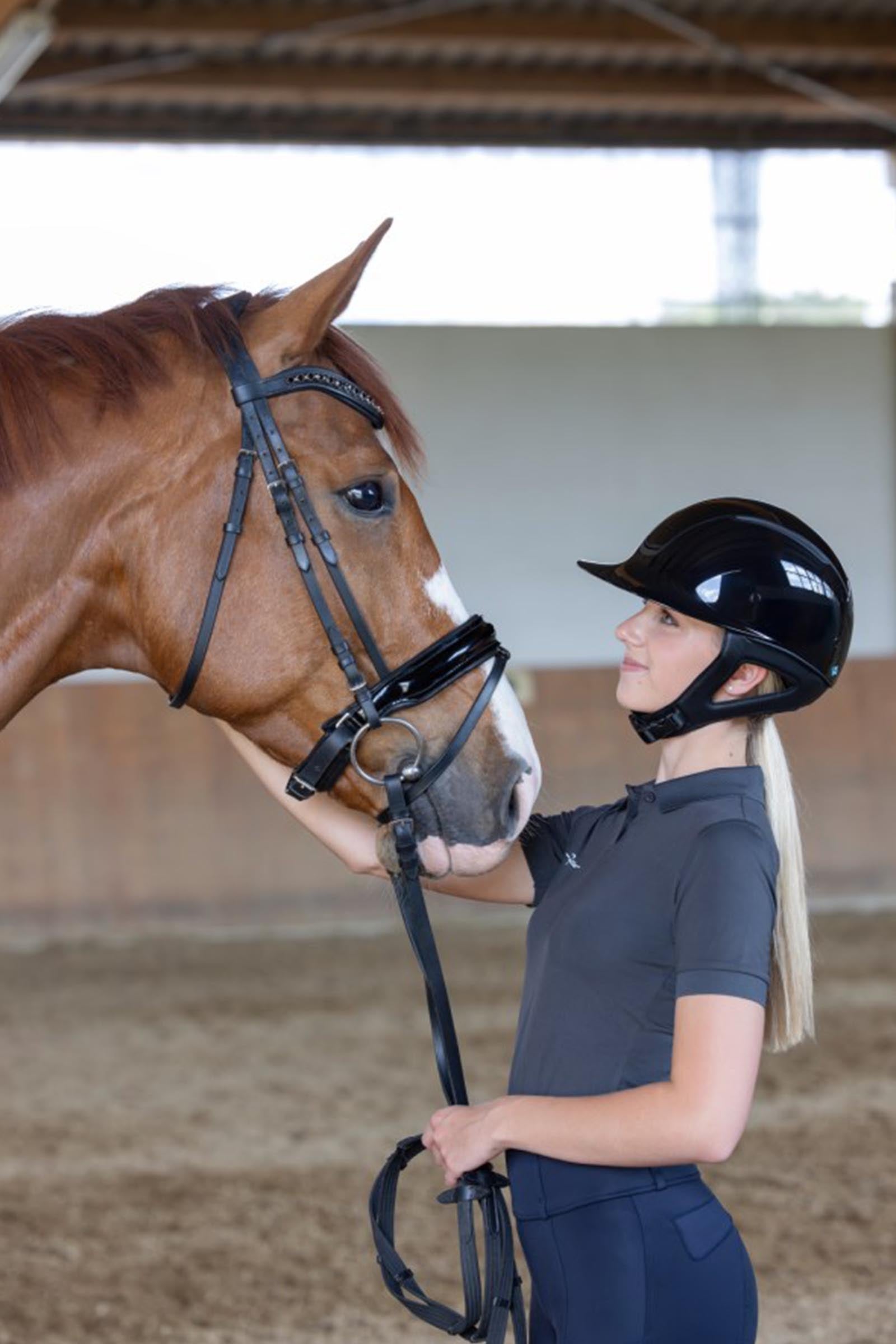Covalliero Eclipse Polo Glossy Helmet Safety Equipment