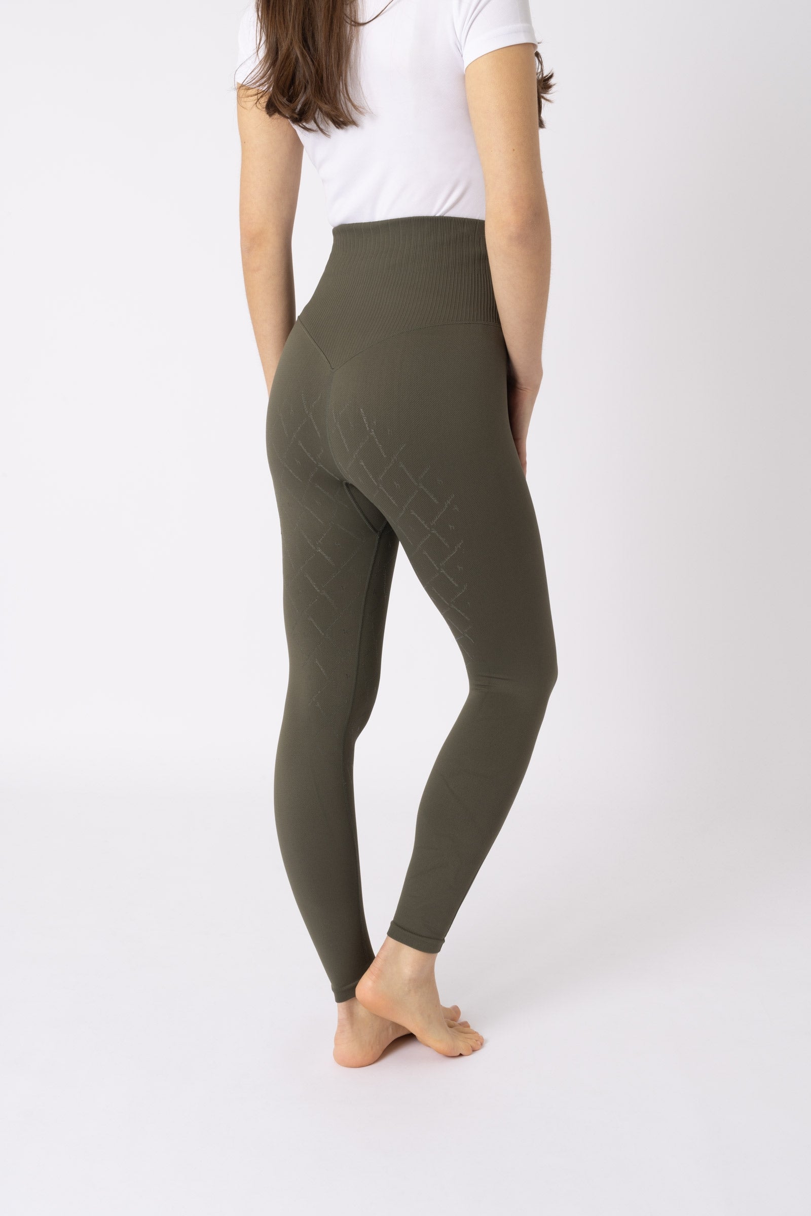 Horze Janine Women's Seamless Full Grip Tights with phone Pocket Womens Breeches