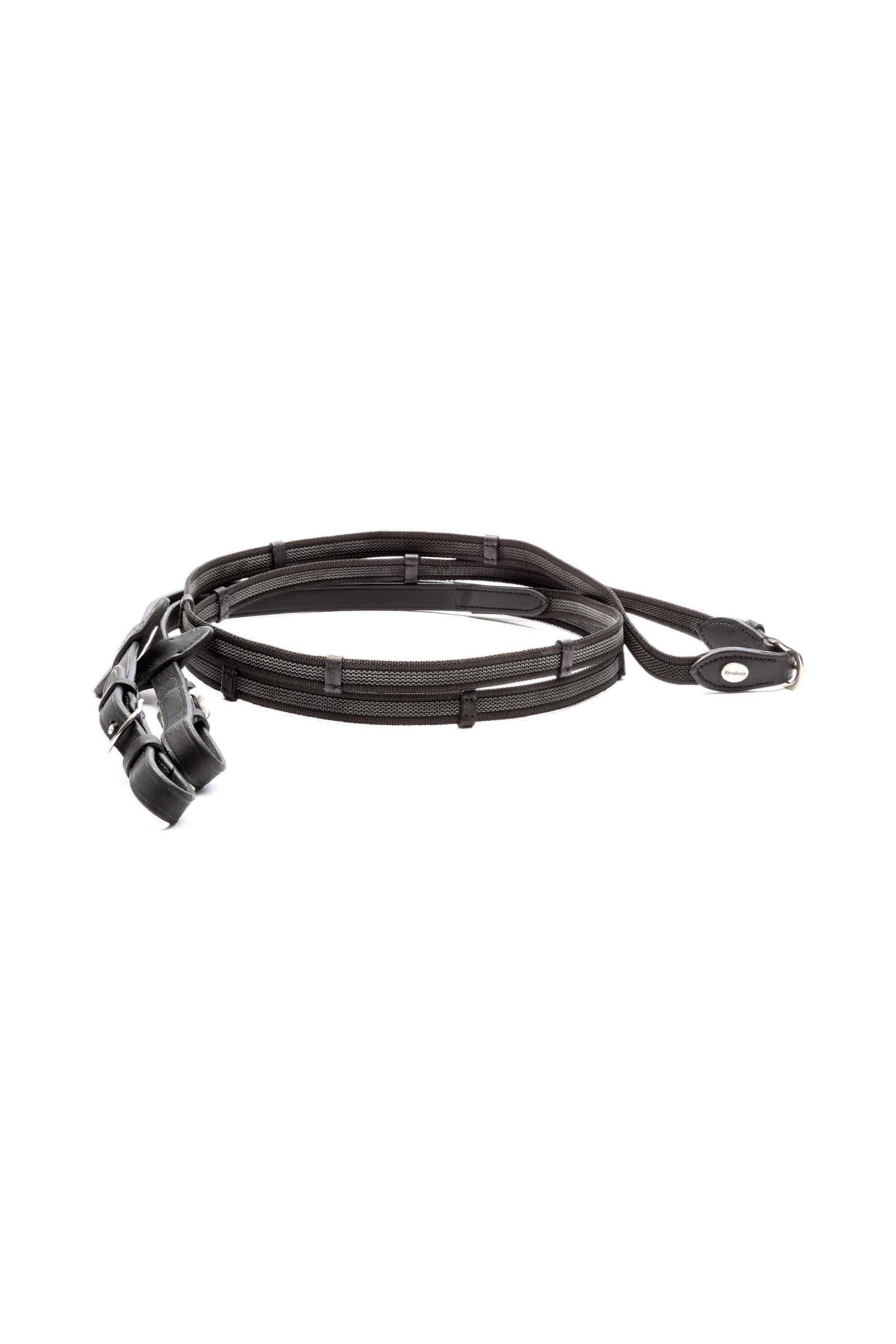 Kavalkade Rubberised Reins With 5 Stops, Oiled, 16 mm Bridles & Reins