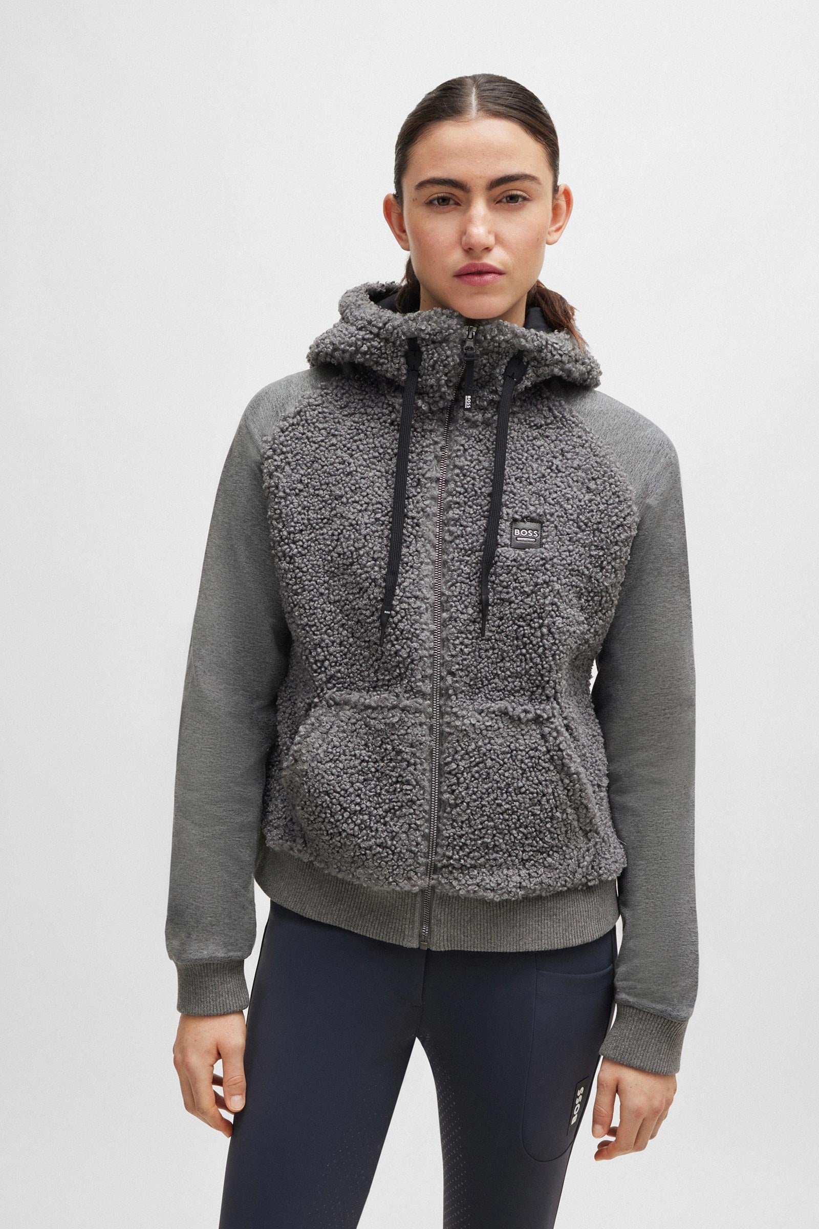 BOSS Equestrian Boss Riva Teddy Hybrid Zip Hoodie Women’s Riding Clothing