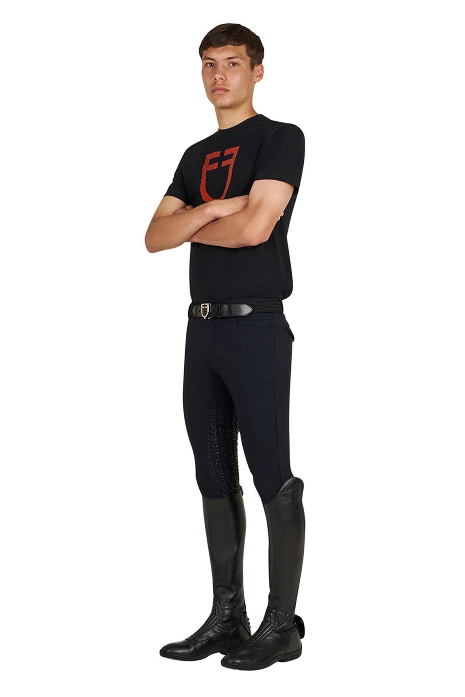 Equestro SS2026 Men's Basic T-Shirt With Glossy Logo Women’s Riding Clothing