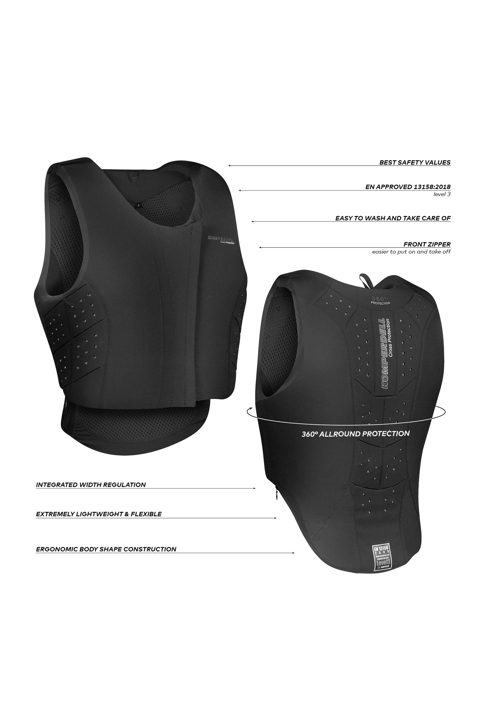 Komperdell Safety Vest frontzipp Regular Fit Safety Equipment