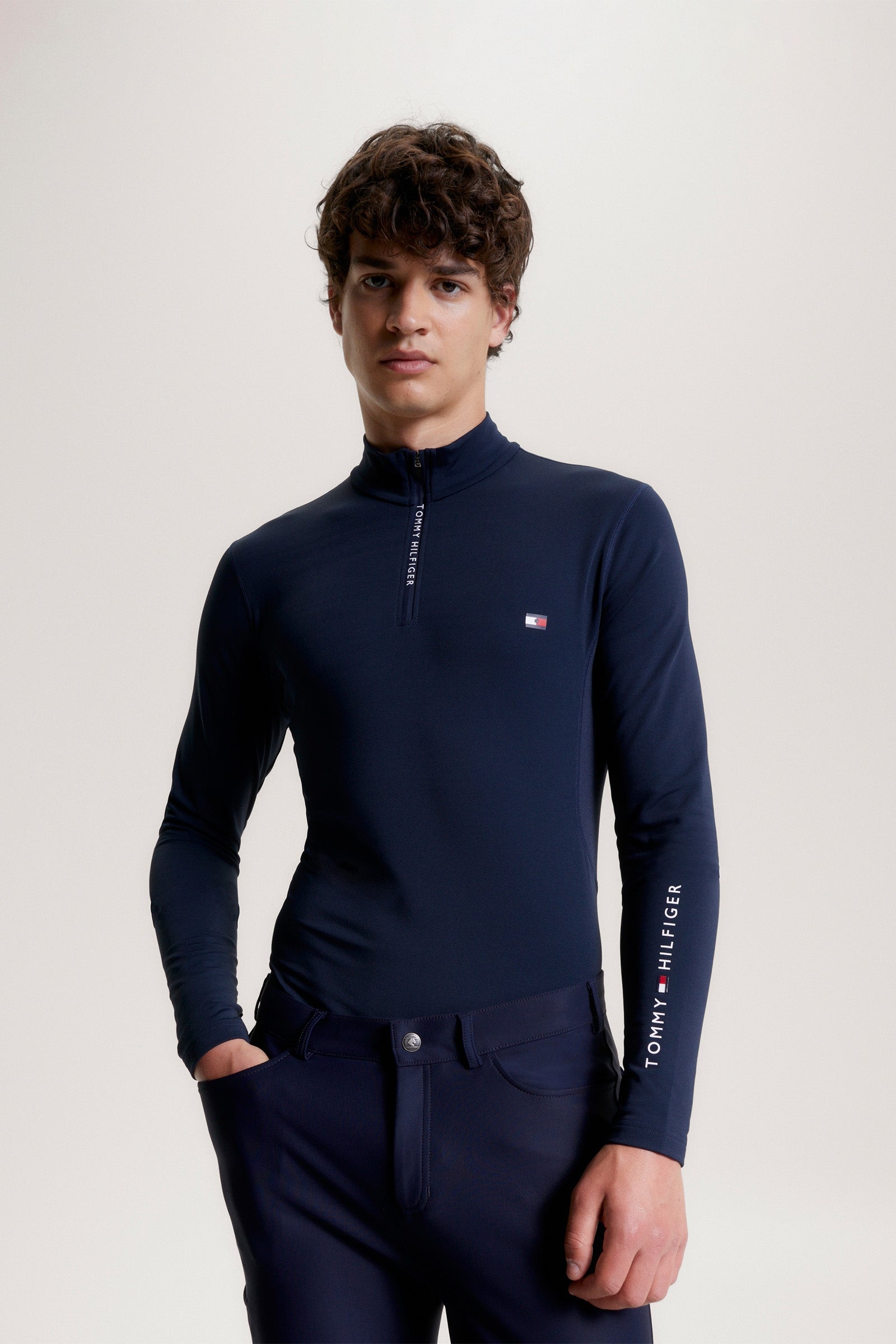 Tommy Hilfiger Equestrian 1/4 Zip Men' s Thermo Shirt Mens Riding Clothing