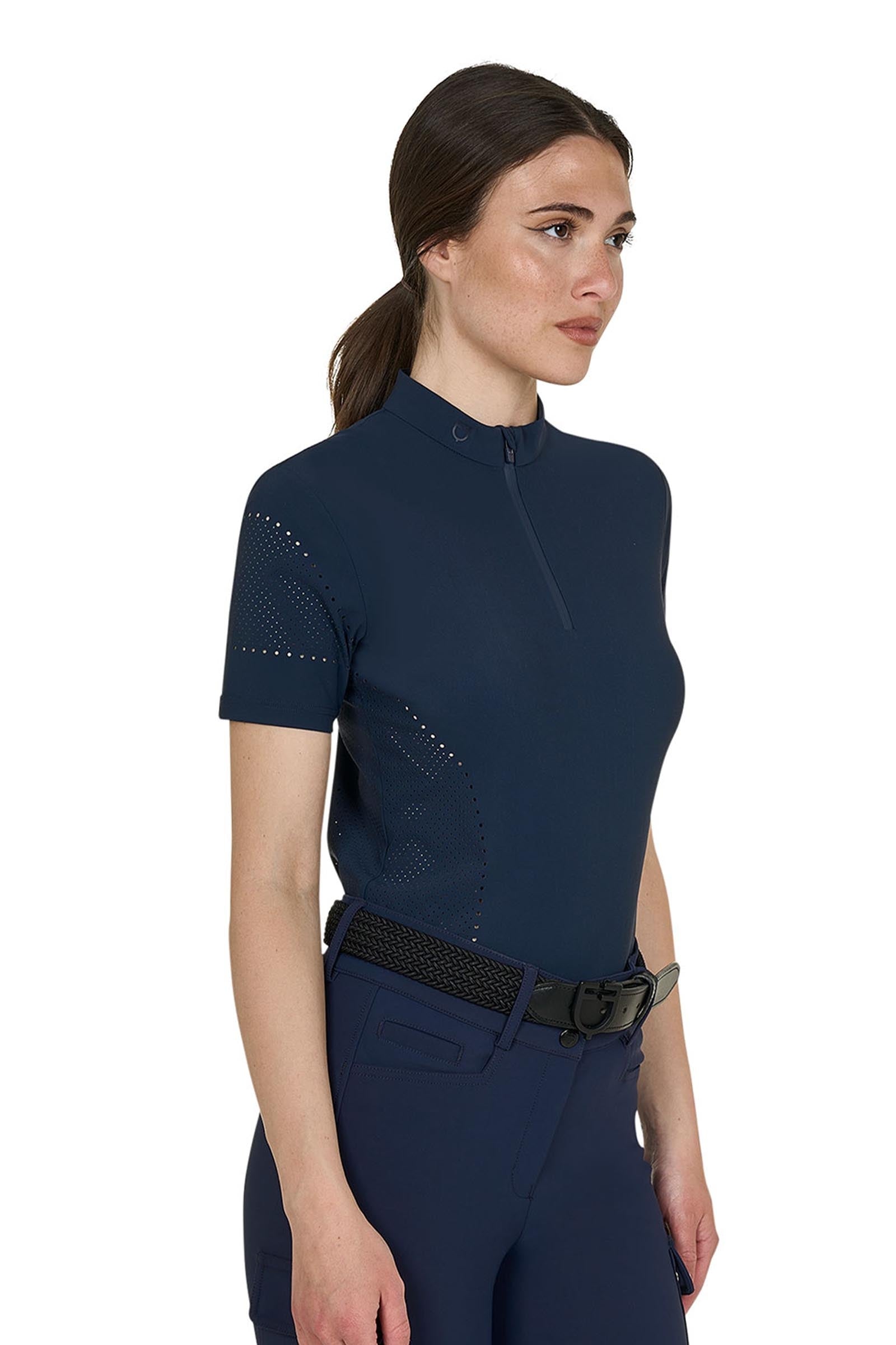 Equestro SS2026 Women's Perforated Training Polo Shirt SS ZIP Women’s Riding Clothing