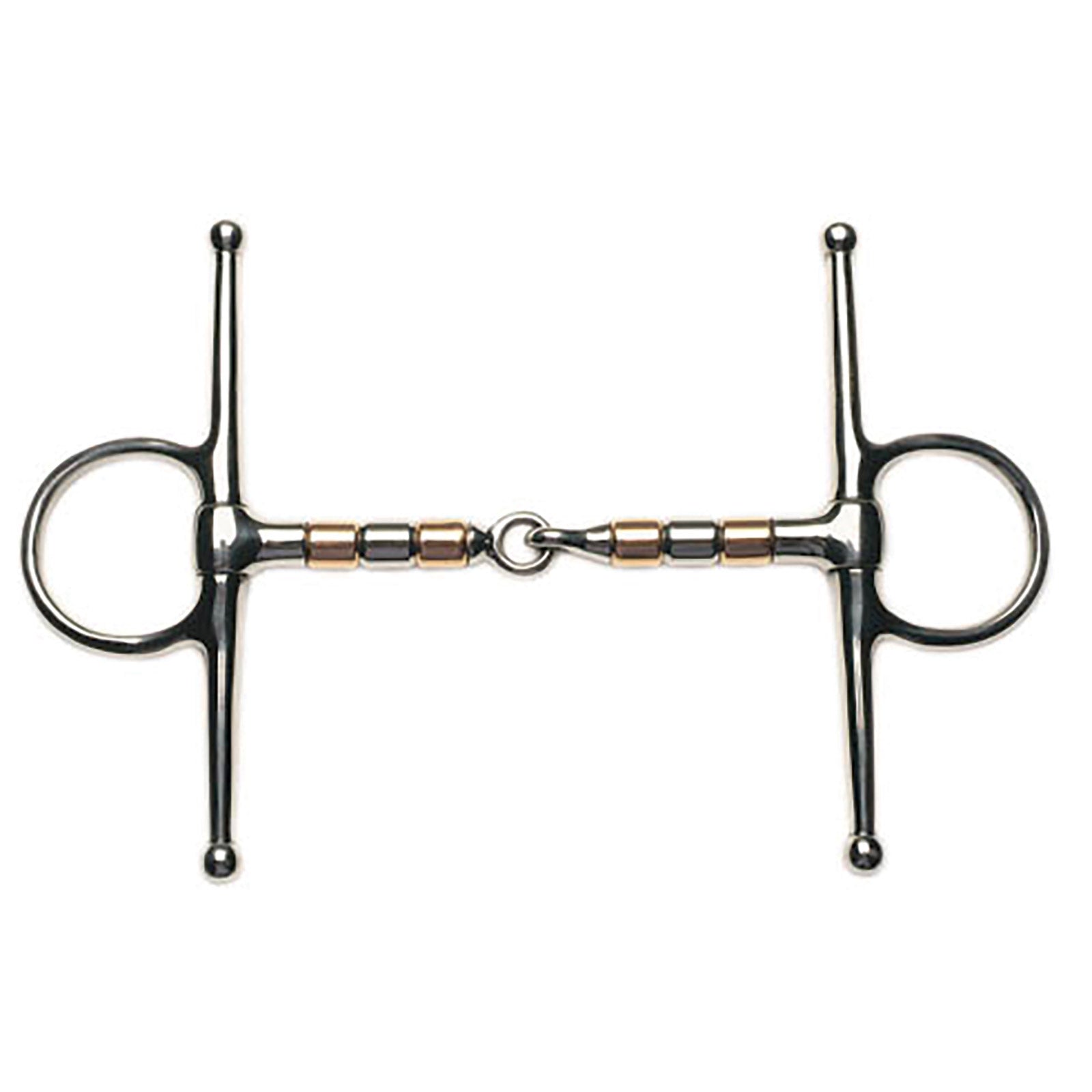 Korsteel Stainless Steel Copper & Steel Rollers Full Cheek Snaffle Bit Horse Bits
