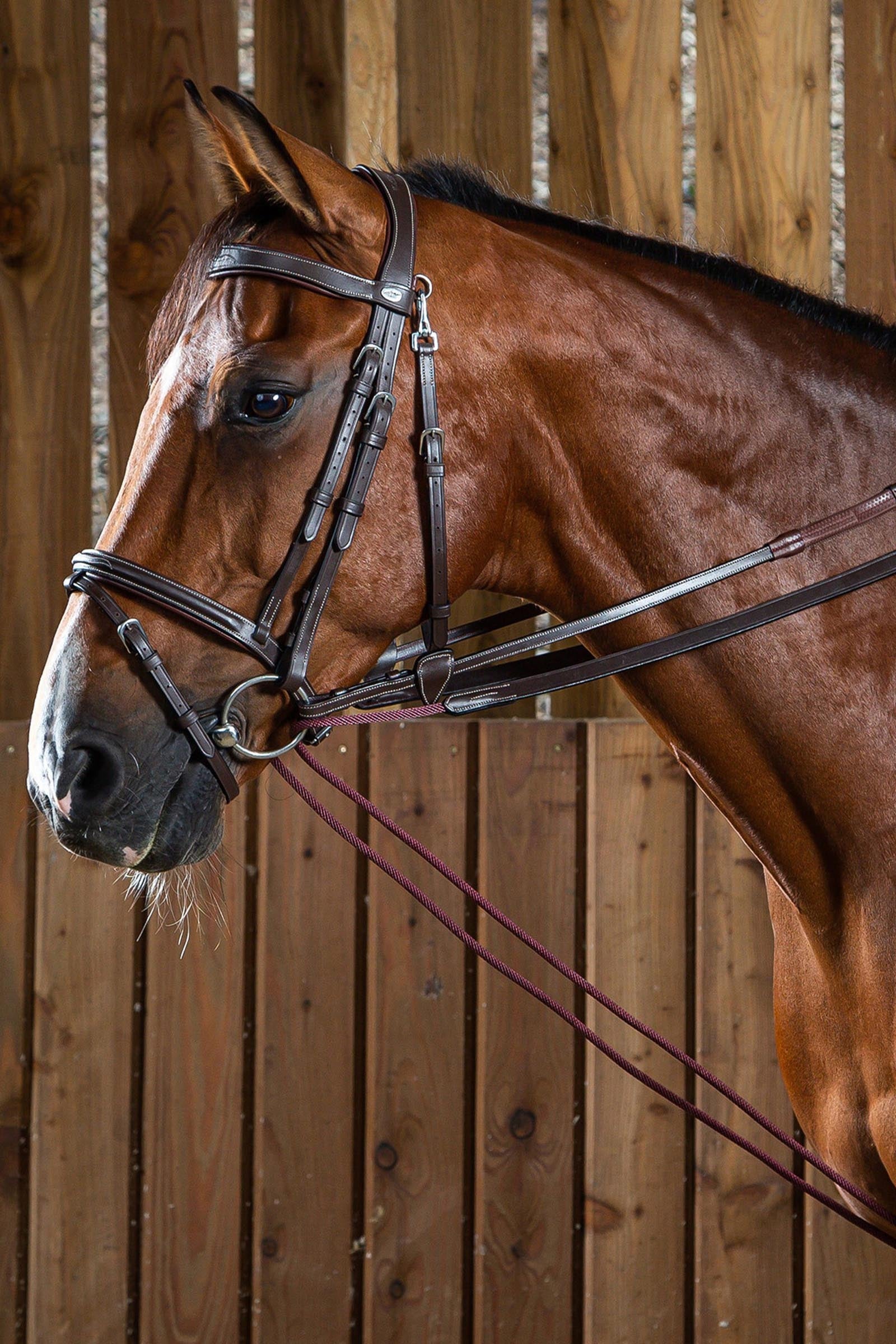 Dy'on Working 5/8" Leather/Nylon Draw Reins Bridles & Reins