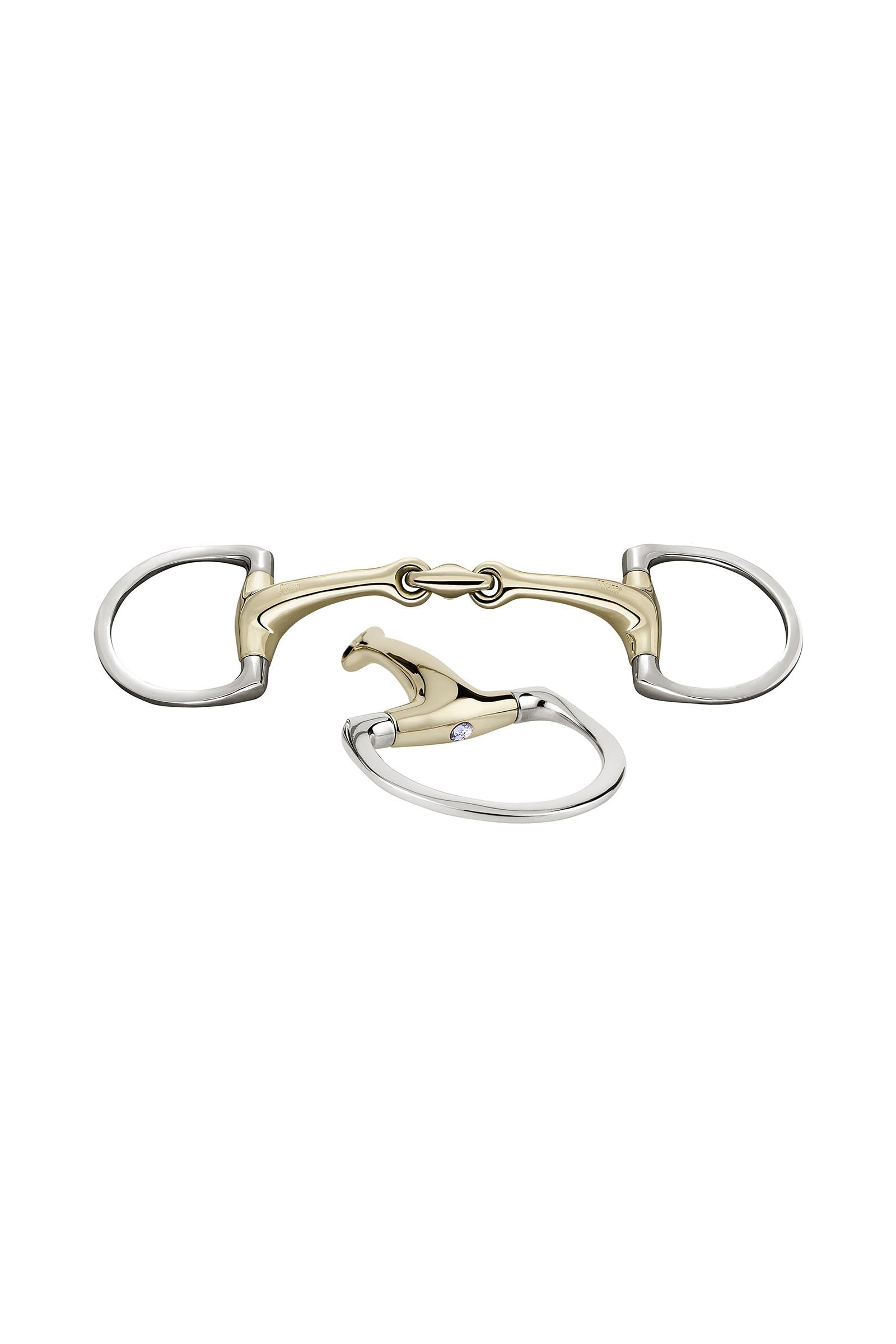 Sprenger Dynamic RS Eggbutt Bit D-Rings, Double Jt. 16mm, Sensogan, W. Crystals Horse Bits