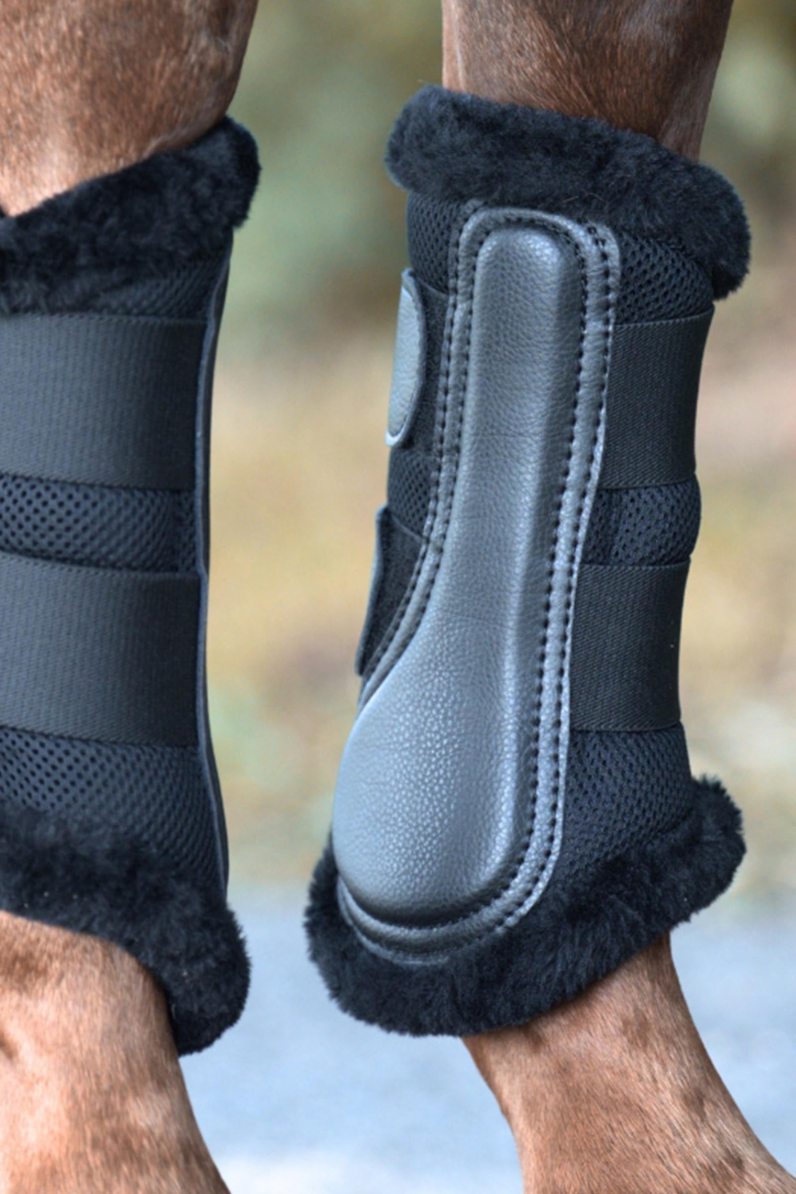Kavalkade Anatomic Mesh Tendon Boots With Faux Fur Leg Protection & Hoof Protection for Horses