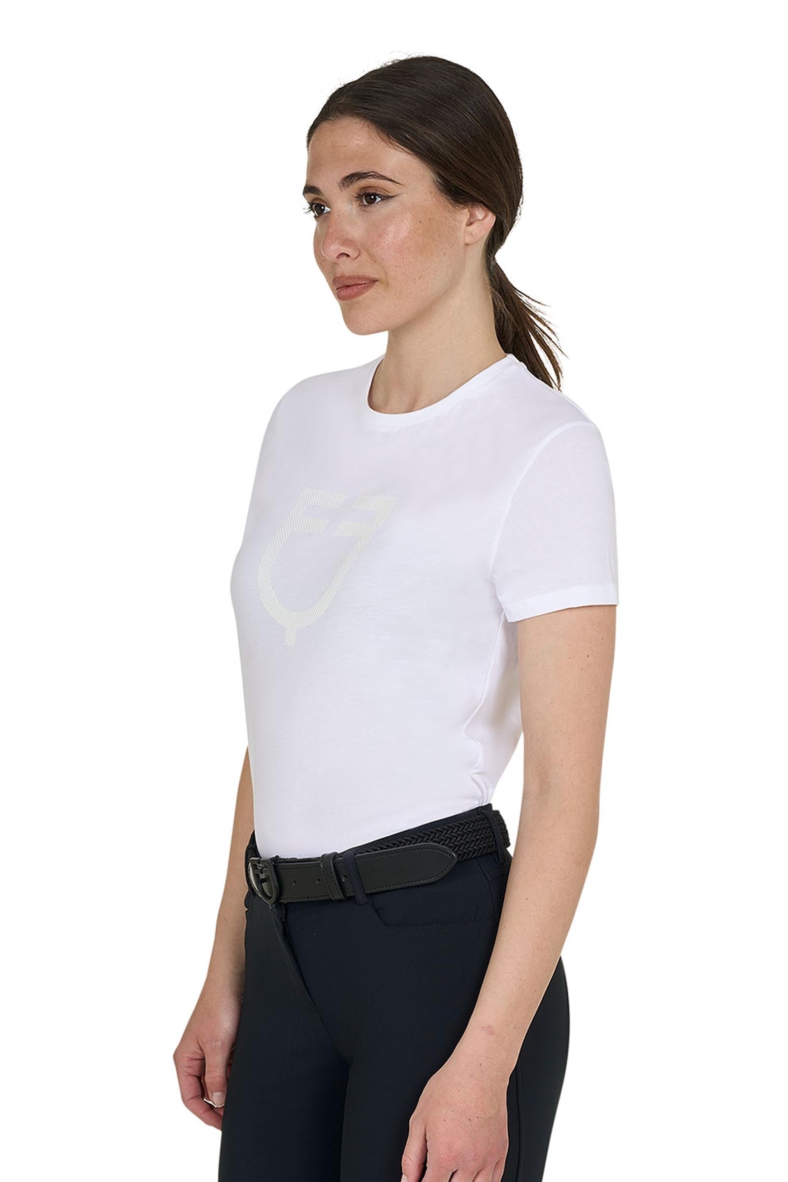 Equestro SS2026 Women's Glossy Logo Cotton T-Shirt Women’s Riding Clothing