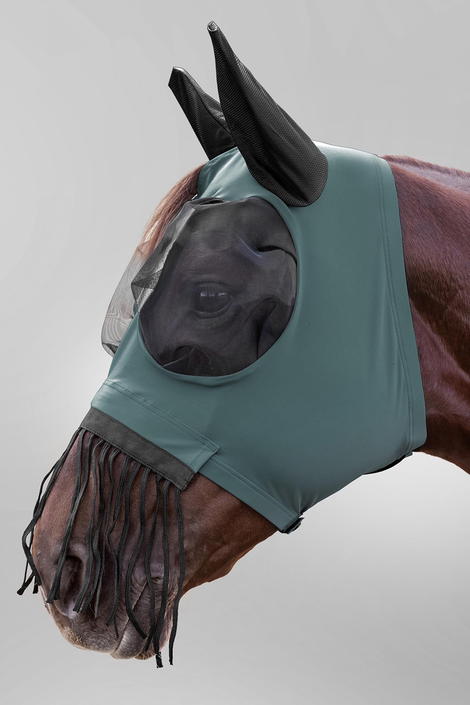 Waldhausen Puck Fly Mask With Zip And Nose Fringes, UV-Protection Antifly Protection for Horses