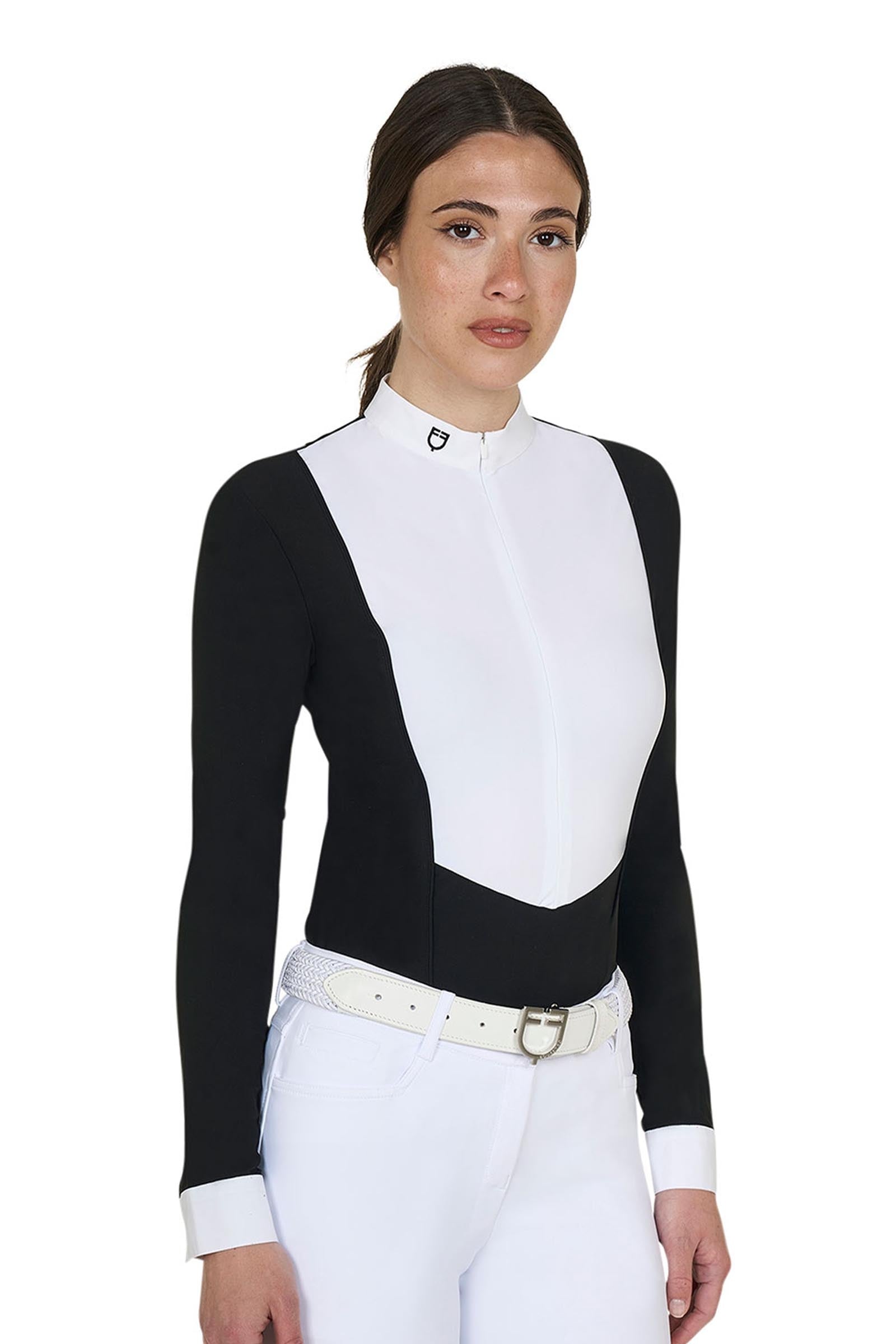 Equestro SS2026 Women's Invisible ZIP Competition Polo Shirt LS Women’s Riding Clothing