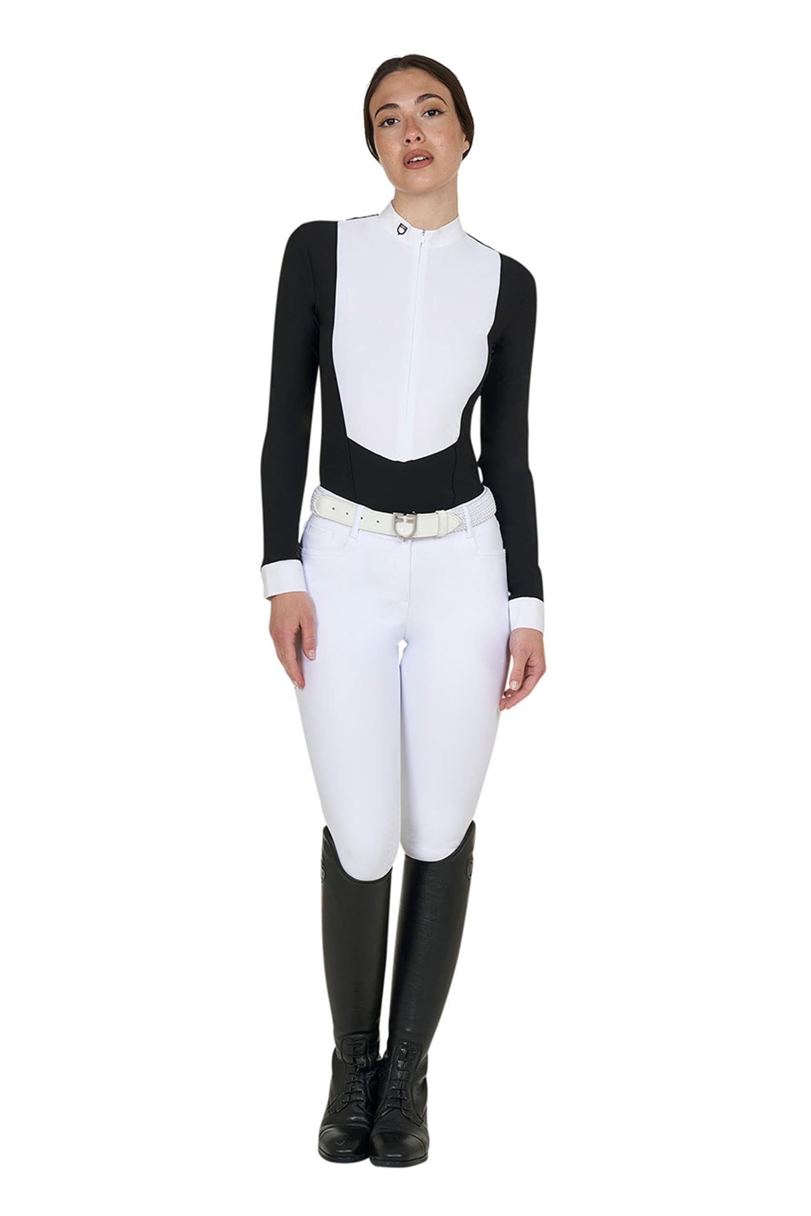 Equestro SS2026 Women's Invisible ZIP Competition Polo Shirt LS Women’s Riding Clothing